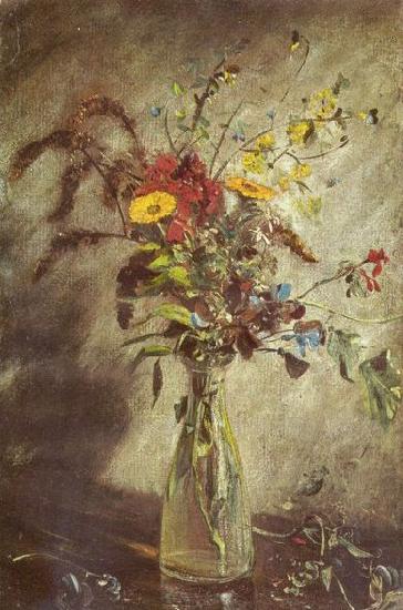 Flowers in a glass vase, study, John Constable
